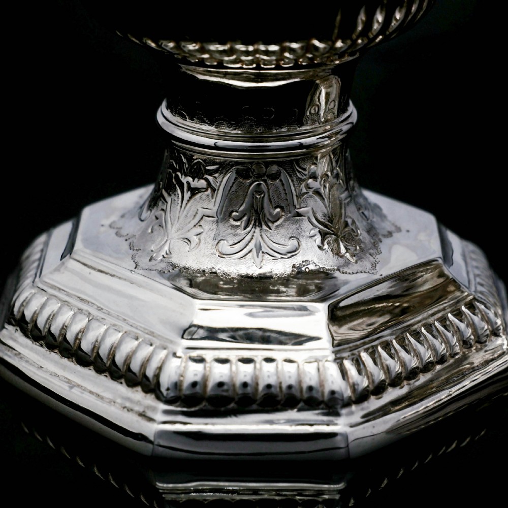 A Unique Antique Pair of Solid Silver Salt Cellars, Pedestal Design - Daniel & John Wellby 1886 View XVIII