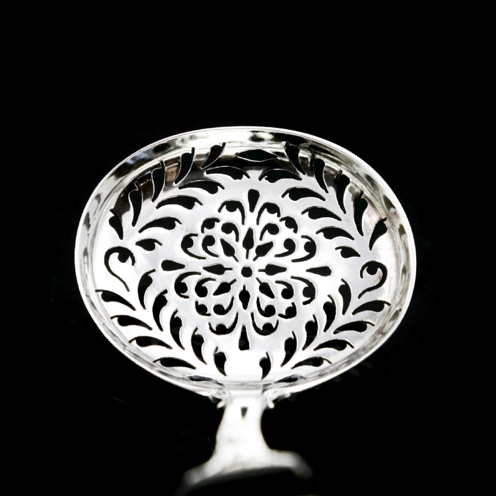 Antique Victorian Solid Sterling Silver Sugar Sifter Spoon - A B Savory & Sons (William Smily) 1856 View II