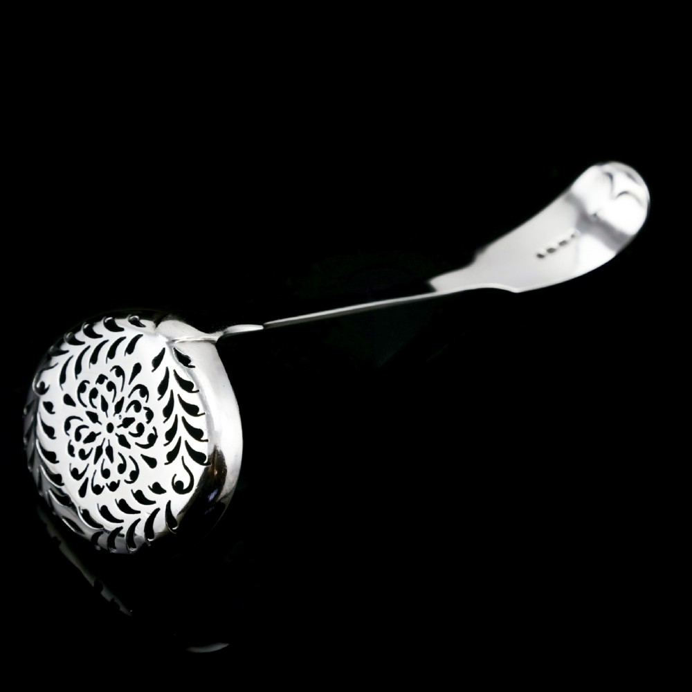 Antique Victorian Solid Sterling Silver Sugar Sifter Spoon - A B Savory & Sons (William Smily) 1856 View VI
