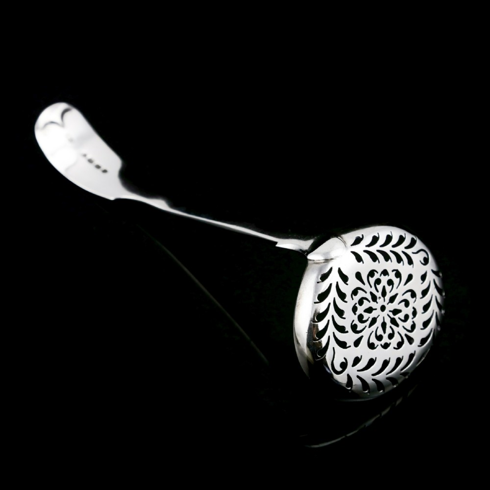 Antique Victorian Solid Sterling Silver Sugar Sifter Spoon - A B Savory & Sons (William Smily) 1856 View VII
