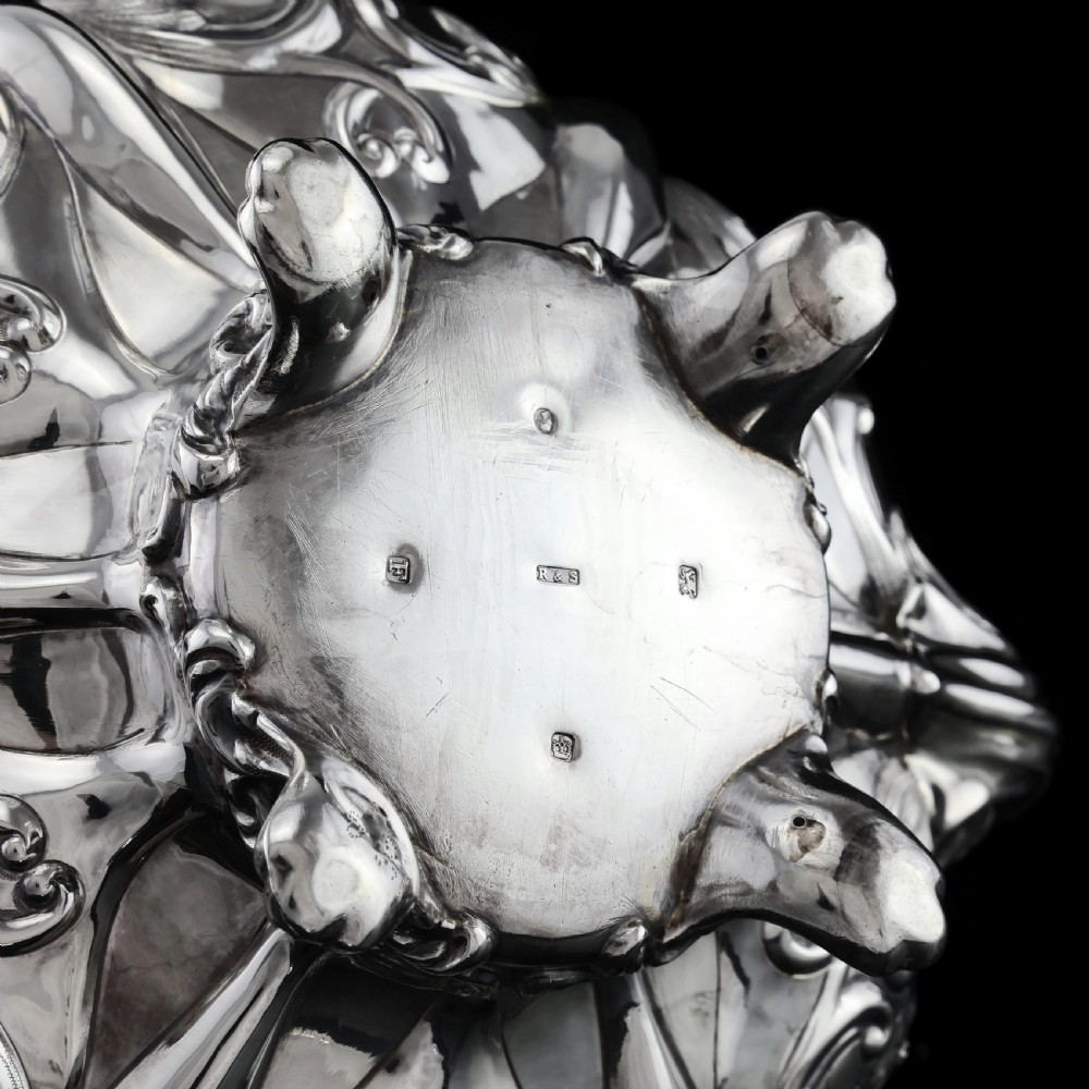 Antique Solid Silver Victorian Tea Set with Beautiful Chased Decoration - Roberts & Slater 1849 View XIII