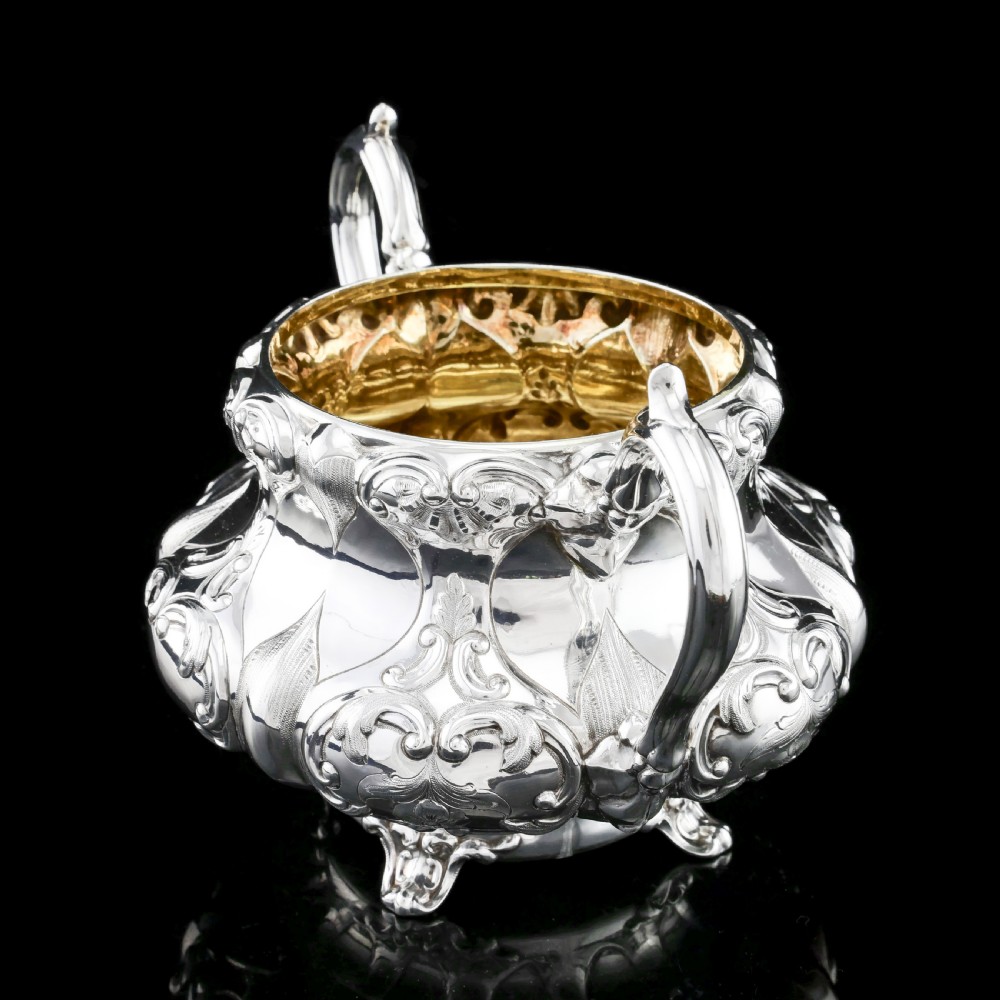 Antique Solid Silver Victorian Tea Set with Beautiful Chased Decoration - Roberts & Slater 1849 View XVI