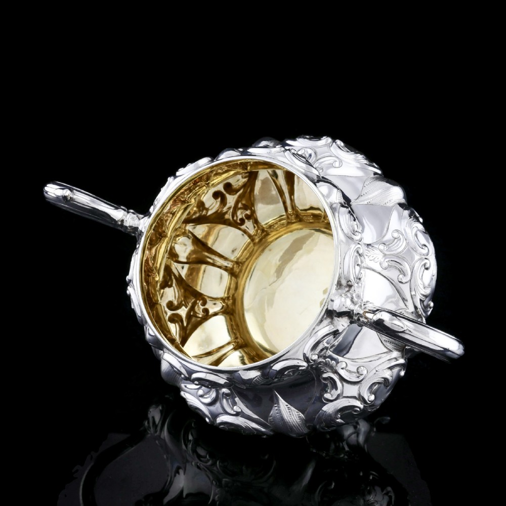 Antique Solid Silver Victorian Tea Set with Beautiful Chased Decoration - Roberts & Slater 1849 View XVIII