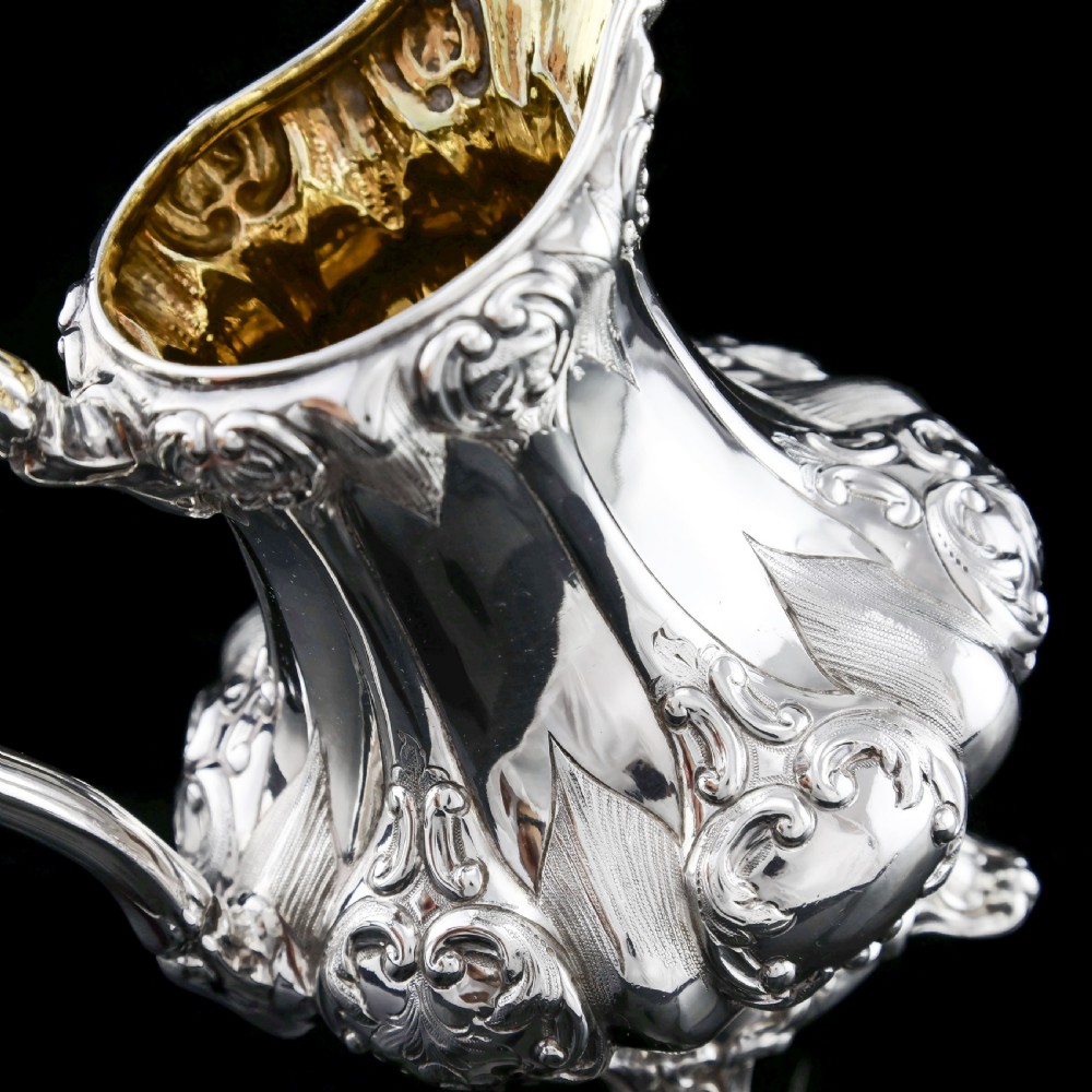 Antique Solid Silver Victorian Tea Set with Beautiful Chased Decoration - Roberts & Slater 1849 View XXVI