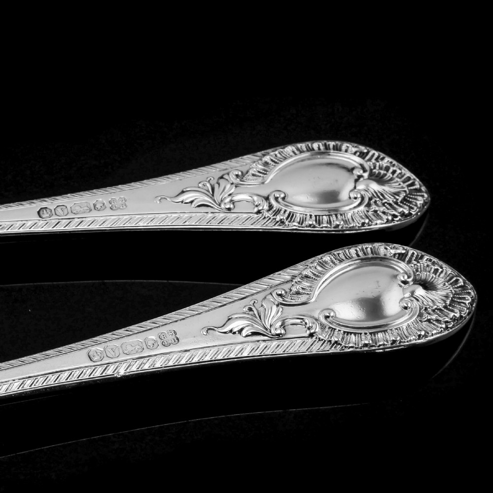 A Rare Victorian Solid Silver Hand-Pierced Fish Server Set - Martin Hall & Co. 1863 View IX