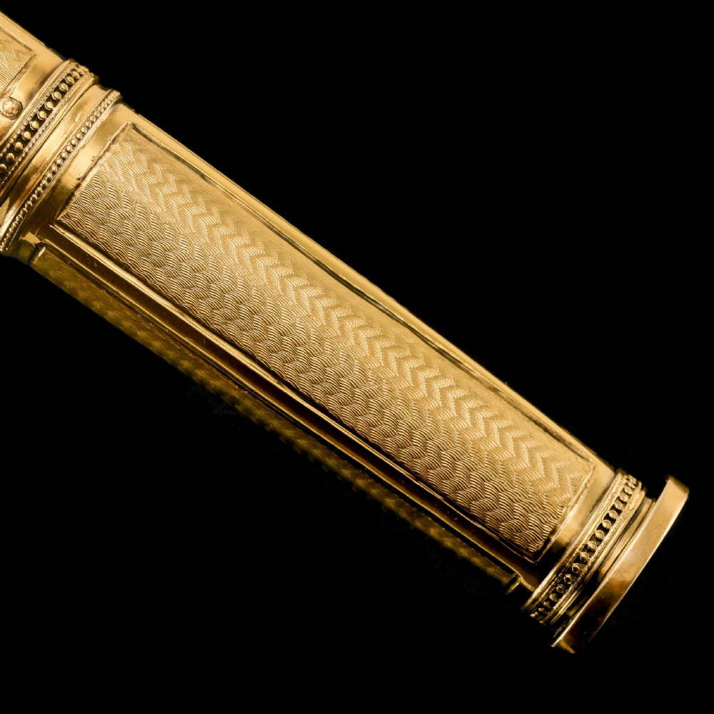 Antique French Solid Silver Gilt Large Etui Case with Engine Turning - 19th Century View XII