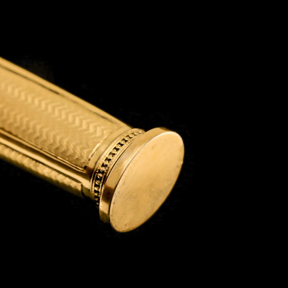Antique French Solid Silver Gilt Large Etui Case with Engine Turning - 19th Century View XV
