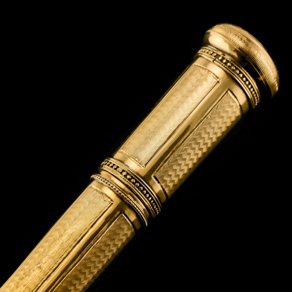 Antique French Solid Silver Gilt Large Etui Case with Engine Turning - 19th Century View XVI