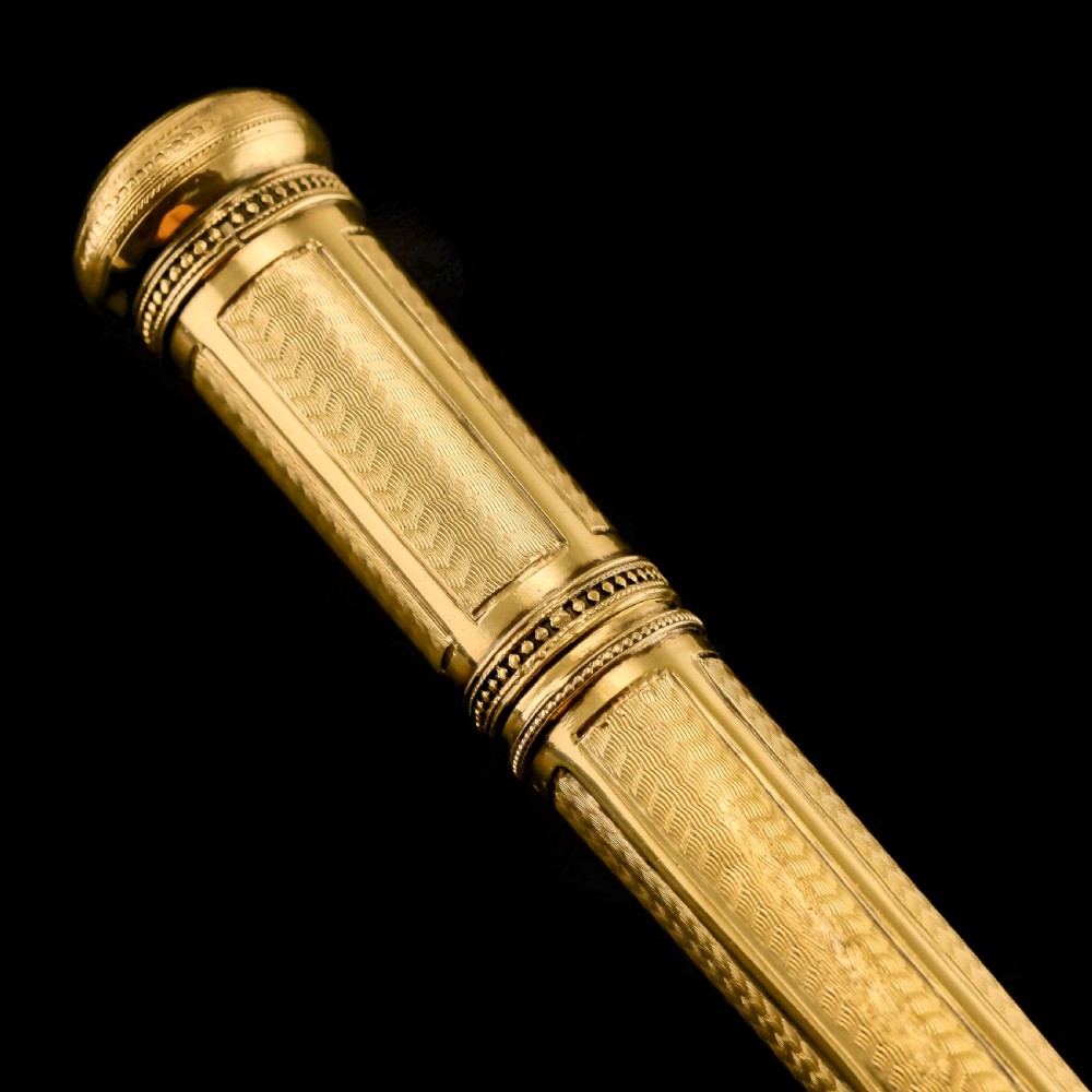 Antique French Solid Silver Gilt Large Etui Case with Engine Turning - 19th Century View XVII