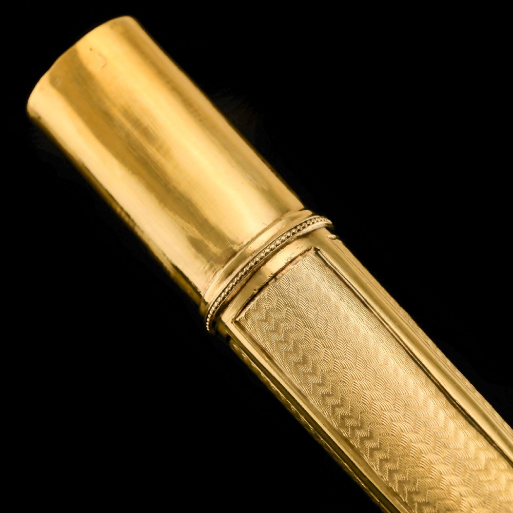 Antique French Solid Silver Gilt Large Etui Case with Engine Turning - 19th Century View XVIII