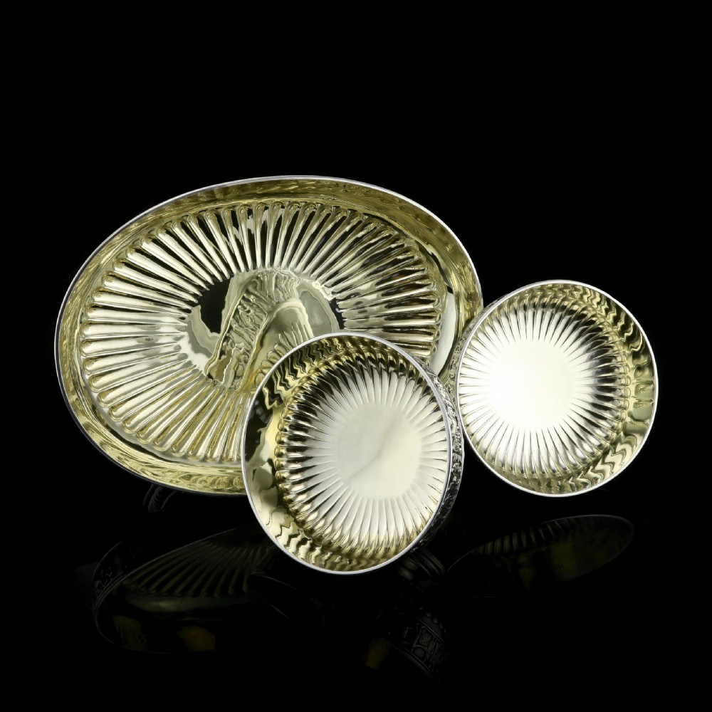 Antique English Large Solid Silver Bowls, Set of 3 with Roman Frieze - Elkington & Co 1895 View XXIV