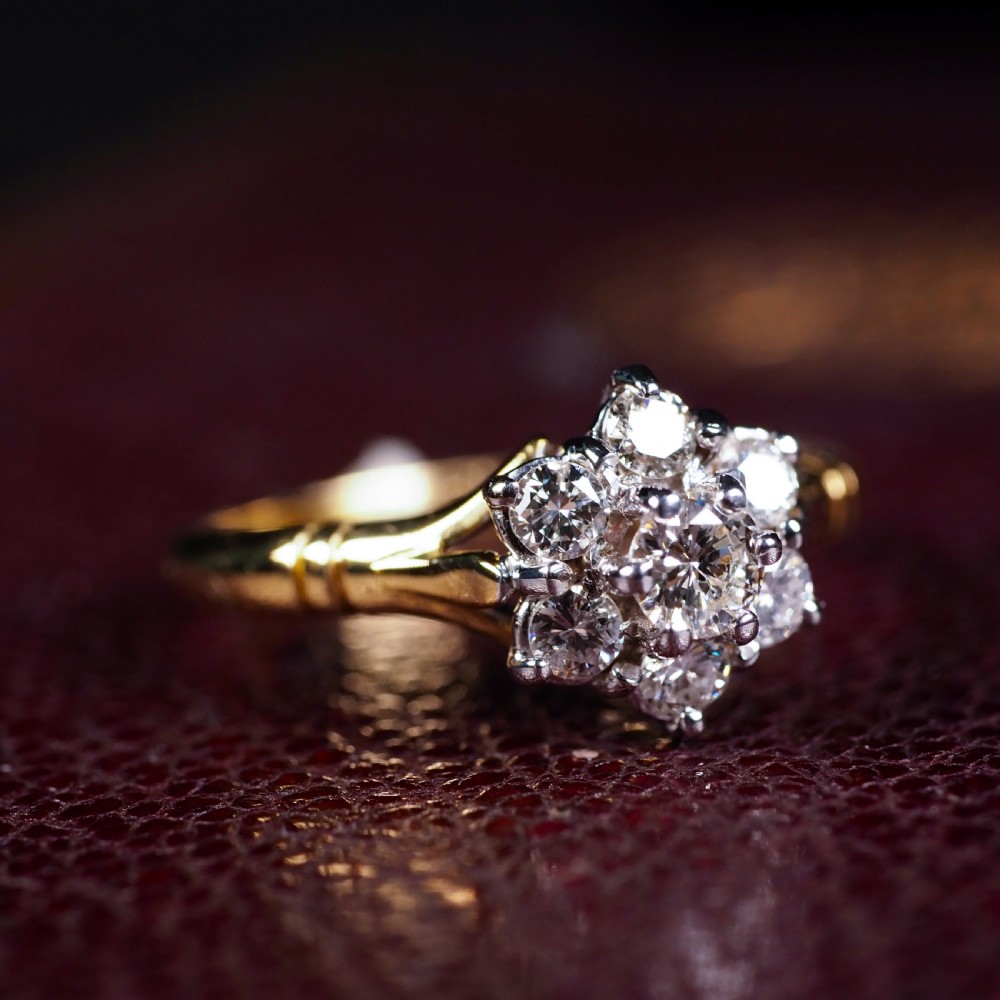 A Brilliant 18K Gold & Diamond Cluster/Flower Ring View III