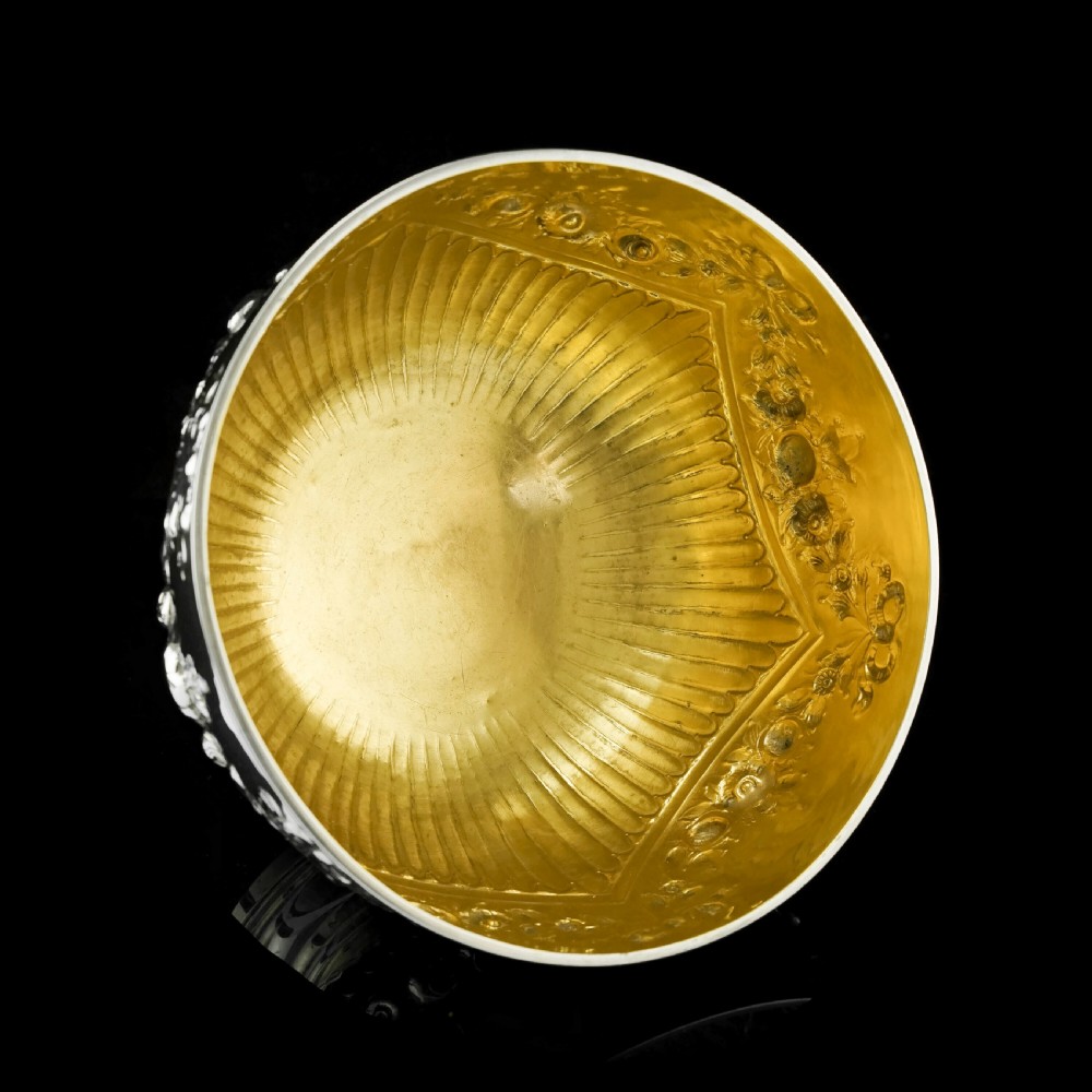 Antique Solid Silver Bowl with Victorian Decorations - Charles Stuart Harris 1895 View XI
