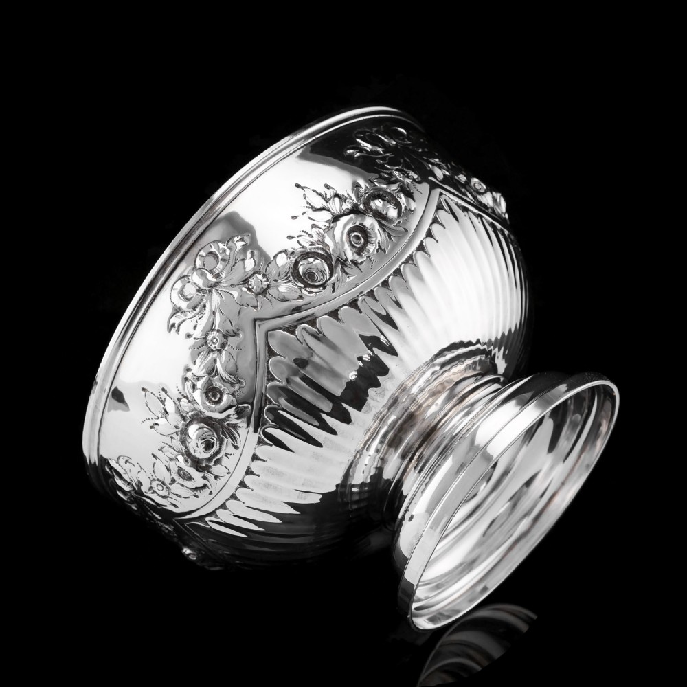 Antique Solid Silver Bowl with Victorian Decorations - Charles Stuart Harris 1895 View XIII