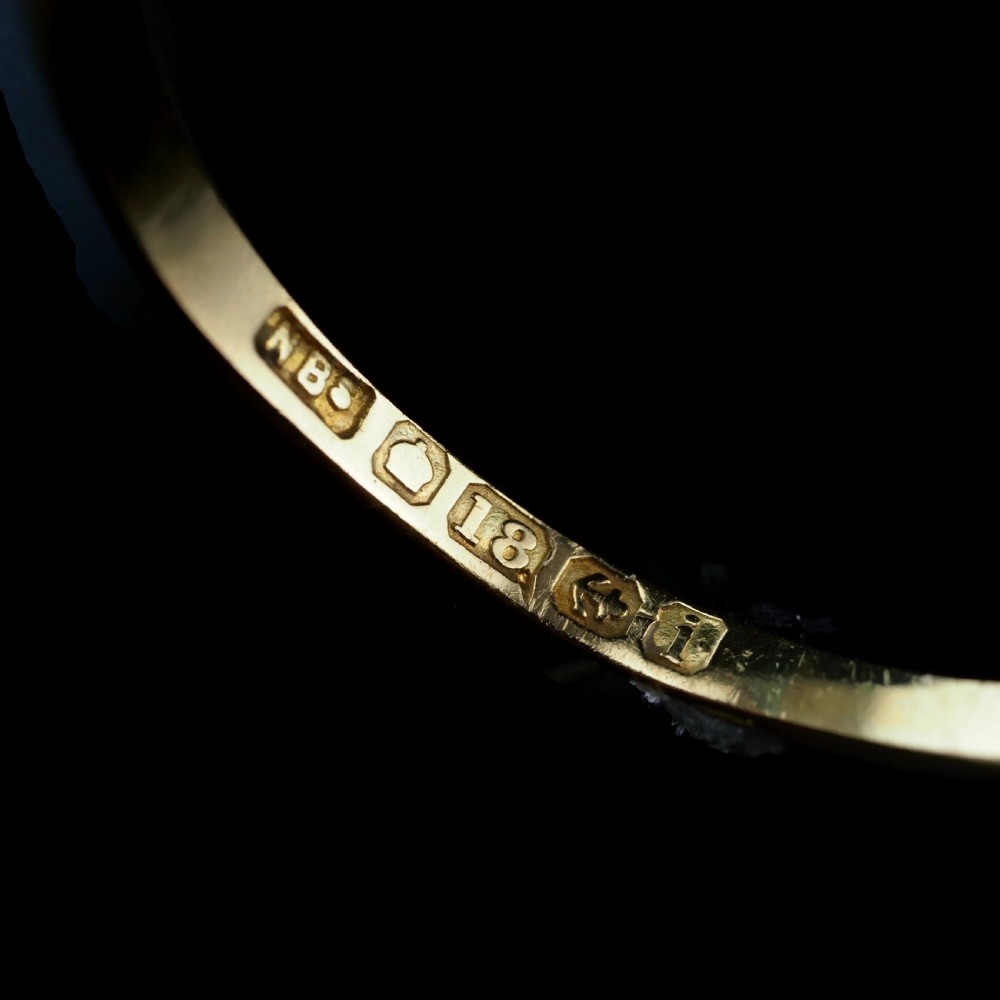 Antique Victorian 18K Gold Sapphire & Diamond Ring - Birmingham 1857 View XIII