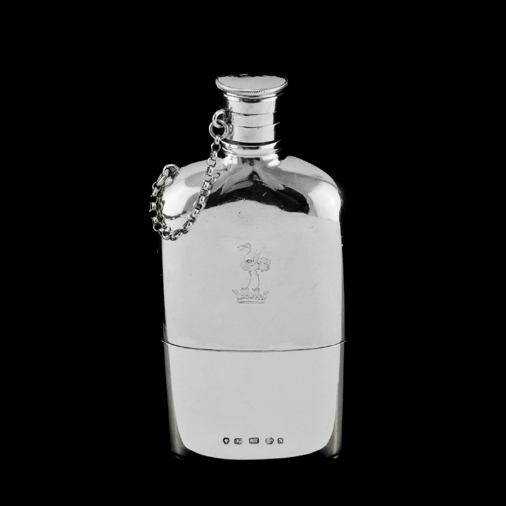 A Rare Victorian Solid Silver Hip Flask with Cup & Chain - Alfred Taylor 1862 View XIII