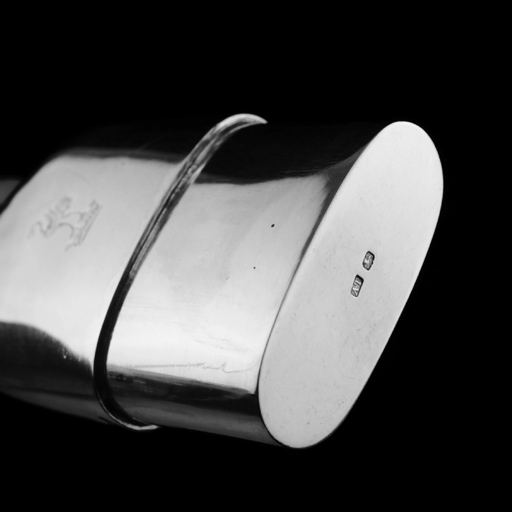A Rare Victorian Solid Silver Hip Flask with Cup & Chain - Alfred Taylor 1862 View XV