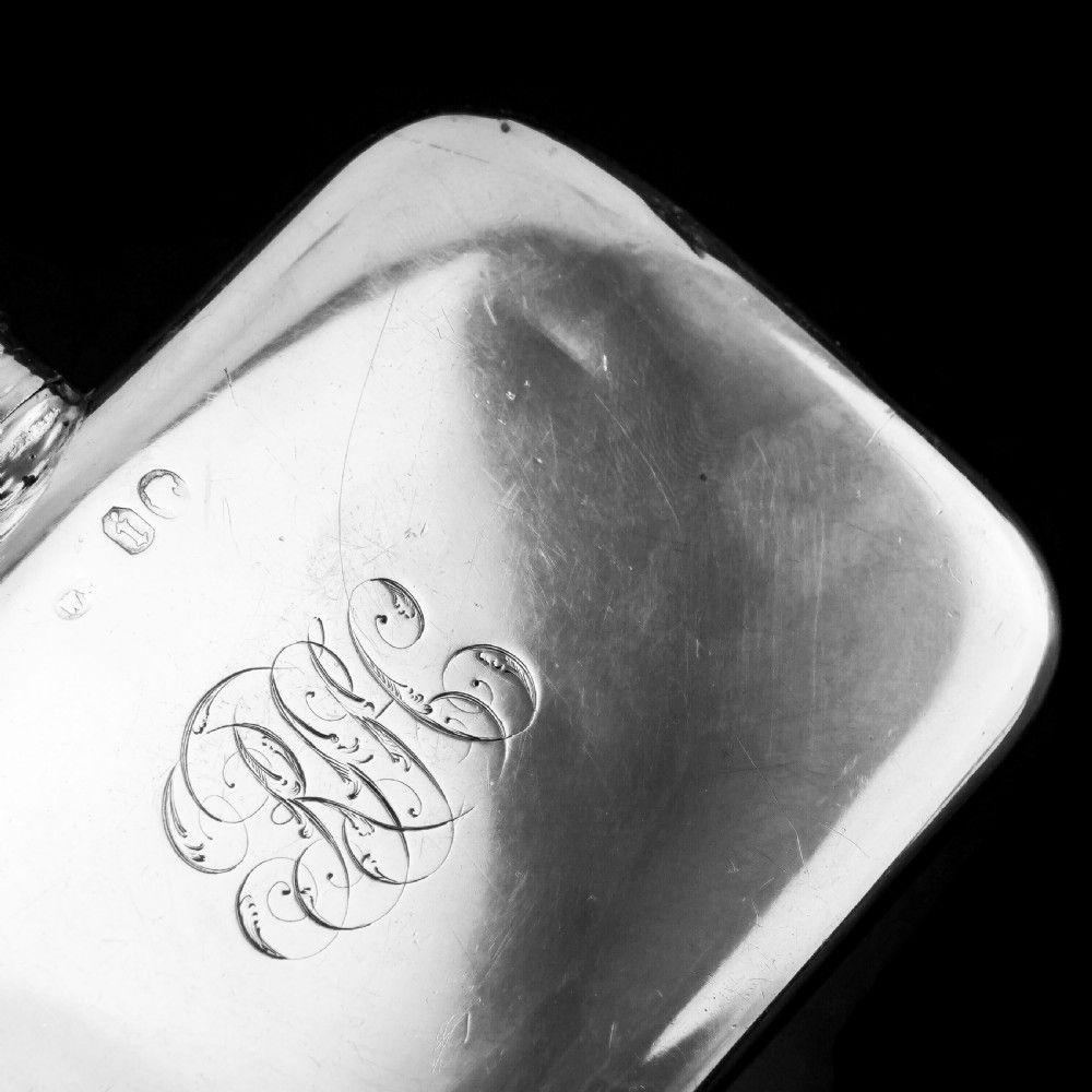 Antique Victorian Solid Silver Curved Hip Flask - London 1864 View XIII