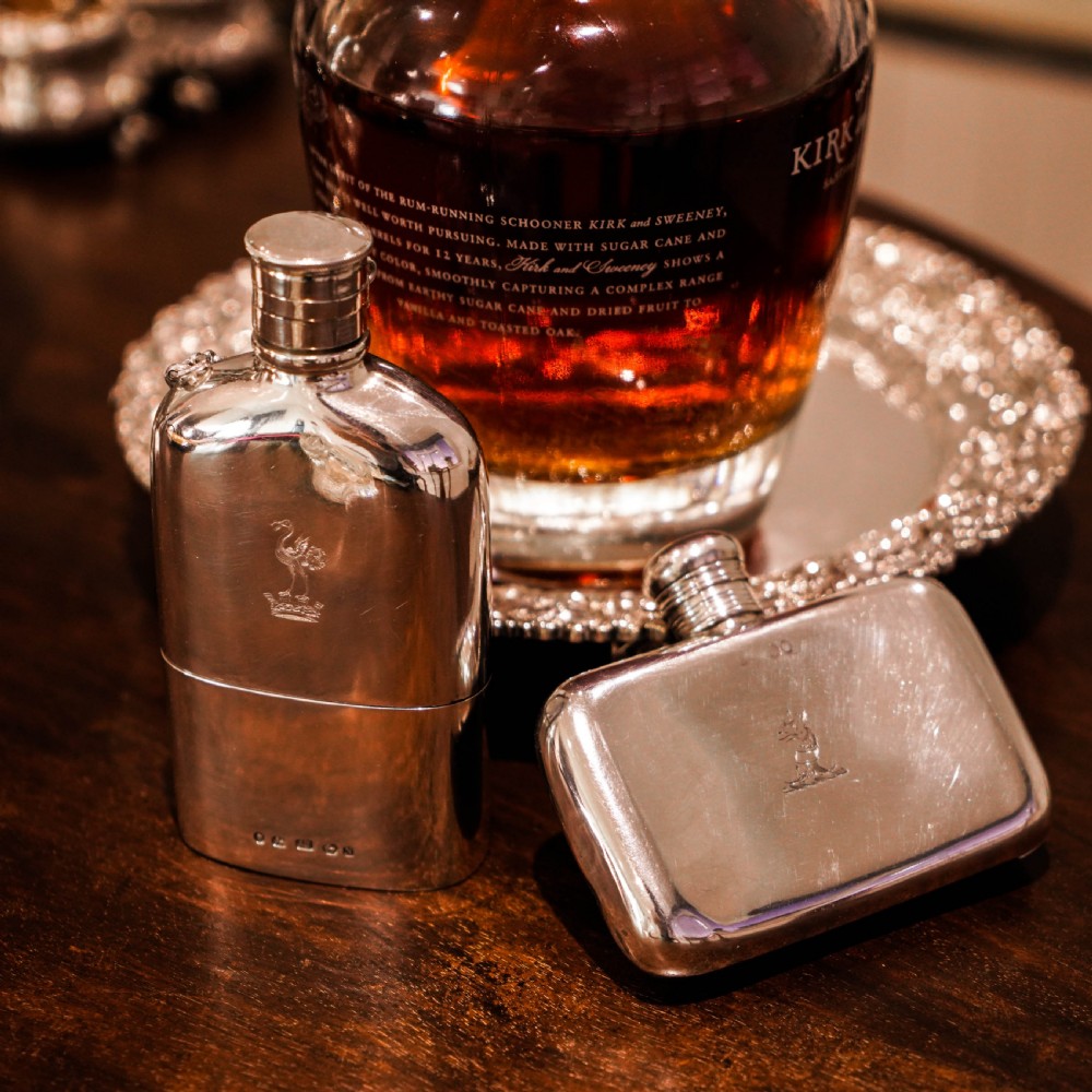 Antique Victorian Solid Silver Curved Hip Flask - London 1864 View XXII