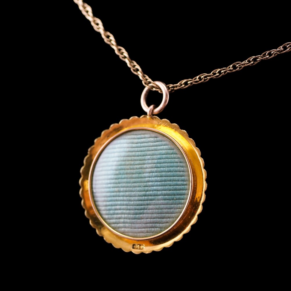 Antique Victorian 15K Gold Photo Locket Pendant with Cluster Seed Pearl Border - c.1890s View III