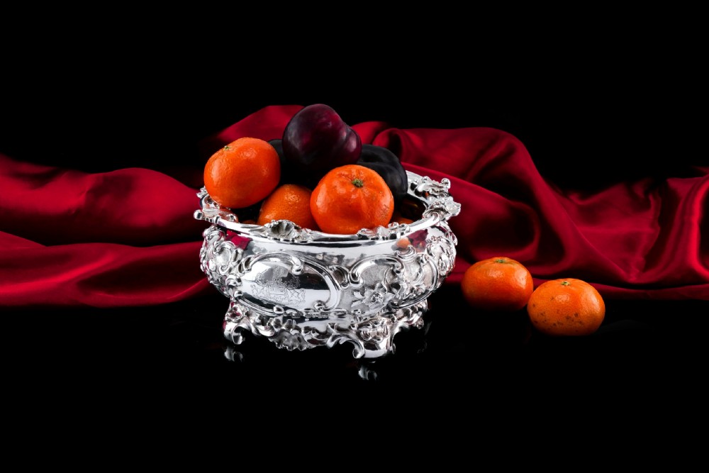 Antique Victorian Solid Silver Bowl Magnificently Chased - John Edward Terrey 1844 View II