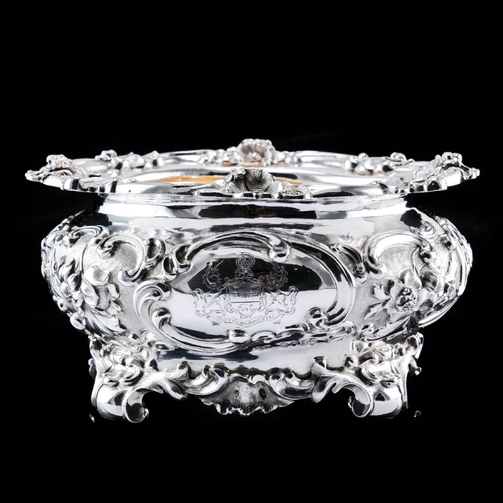 Antique Victorian Solid Silver Bowl Magnificently Chased - John Edward Terrey 1844 View III