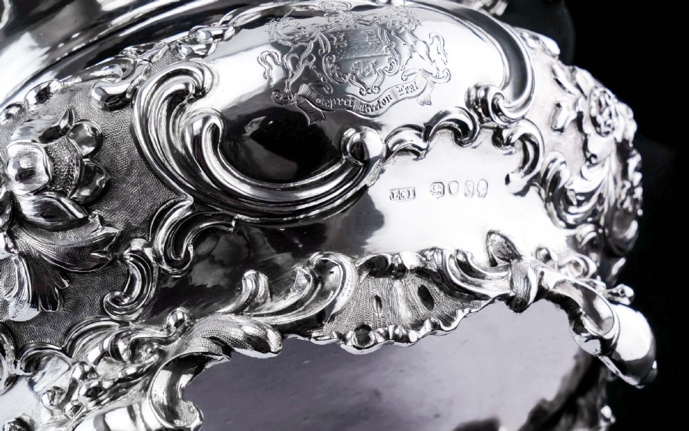 Antique Victorian Solid Silver Bowl Magnificently Chased - John Edward Terrey 1844 View XIII