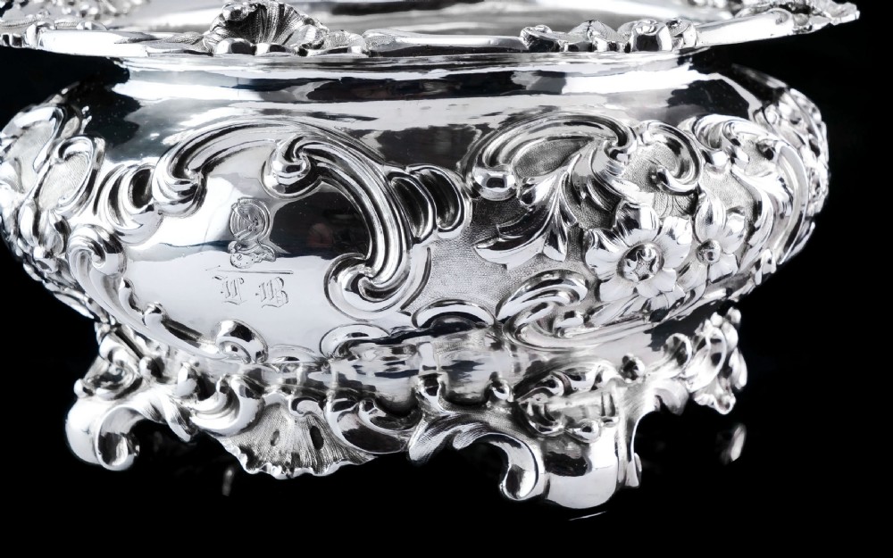 Antique Victorian Solid Silver Bowl Magnificently Chased - John Edward Terrey 1844 View XVIII