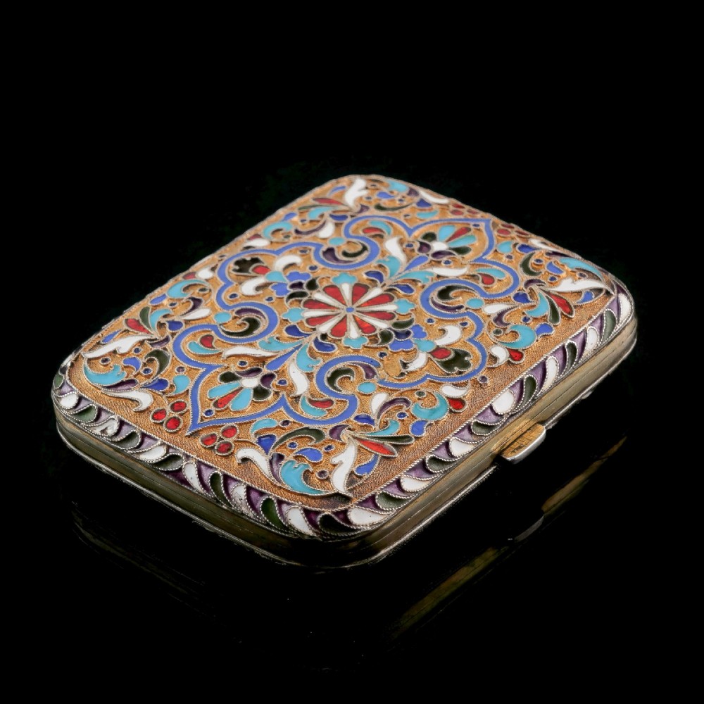 Antique Imperial Russian Solid Silver Cloisonne Enamel Purse/Case - Zverev Nikolay Nikolayevich c.1900 View XII