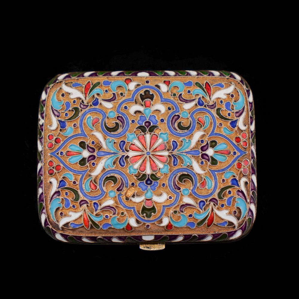 Antique Imperial Russian Solid Silver Cloisonne Enamel Purse/Case - Zverev Nikolay Nikolayevich c.1900 View XVI