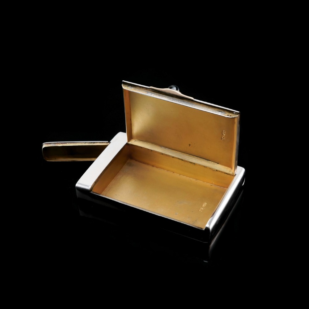 Antique Imperial Russian Solid Silver Snuff Vesta Case - c.1898 St Petersburg View XIV