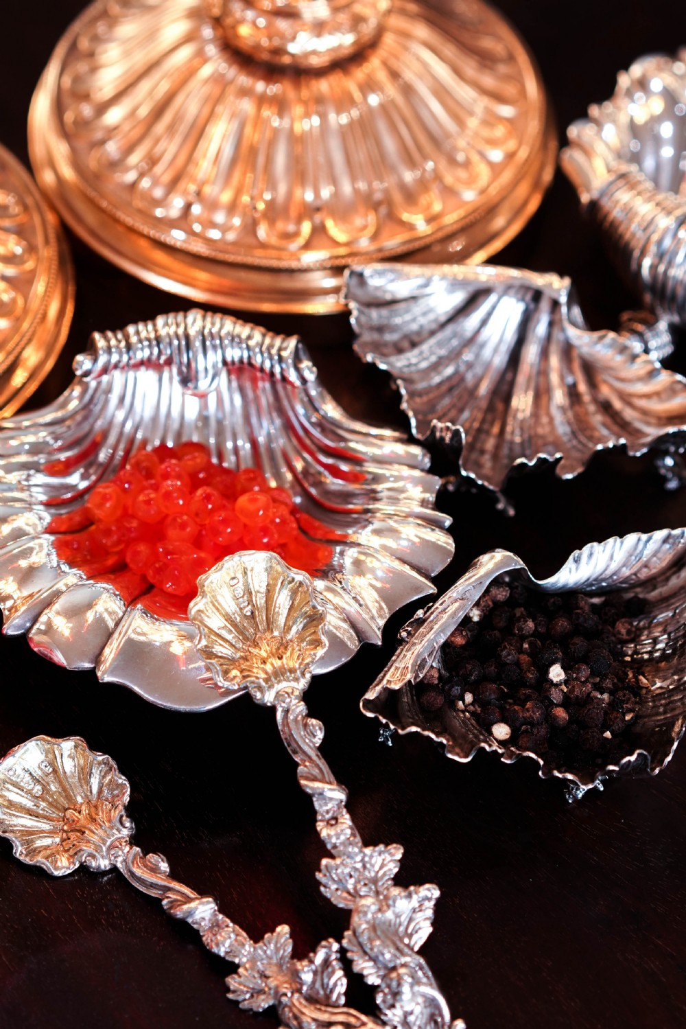 Antique Solid Silver Shell Salt/Butter Dishes in Marvellous Cast Form - Mary Sibley & Richard Sibley 1838 View VI