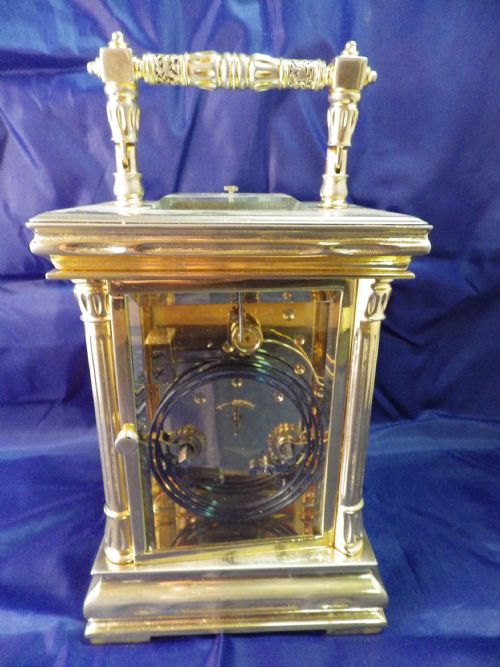 FRENCH REPEATING CARRIAGE CLOCK STUNNING MASK DIAL - ADDITIONAL PHOTO 4