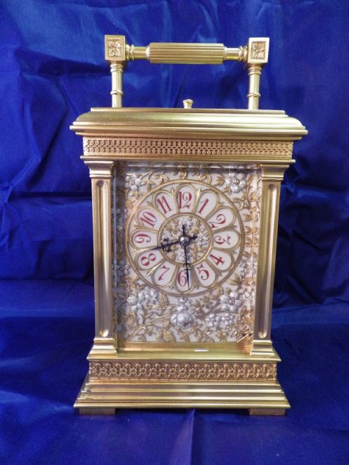 FRENCH REPEATING CARRIAGE CLOCK IN AMAZING CONDITION A VARY RARE CASE STYLE - ADDITIONAL PHOTO 1