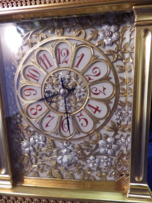 FRENCH REPEATING CARRIAGE CLOCK IN AMAZING CONDITION A VARY RARE CASE STYLE - ADDITIONAL PHOTO 3
