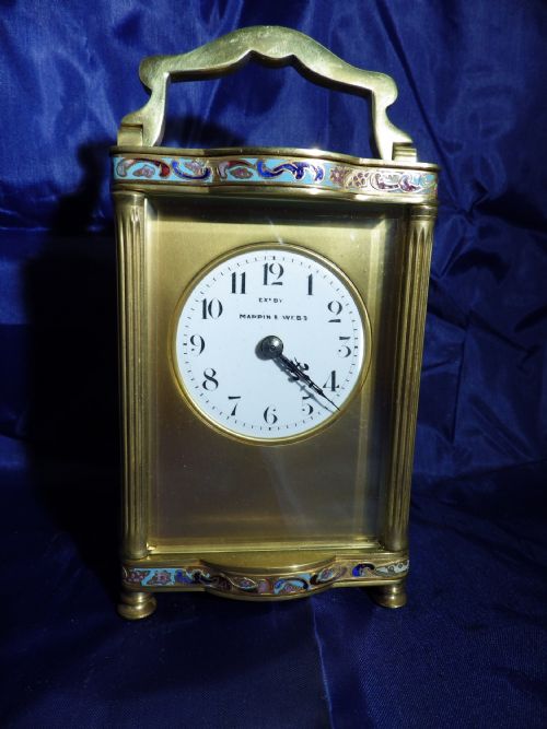 FRENCH ENAMEL CARRIAGE CLOCK - ADDITIONAL PHOTO 1