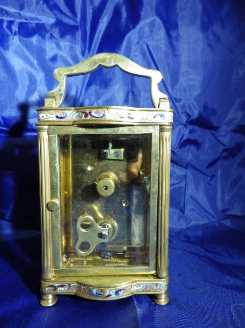 FRENCH ENAMEL CARRIAGE CLOCK - ADDITIONAL PHOTO 2