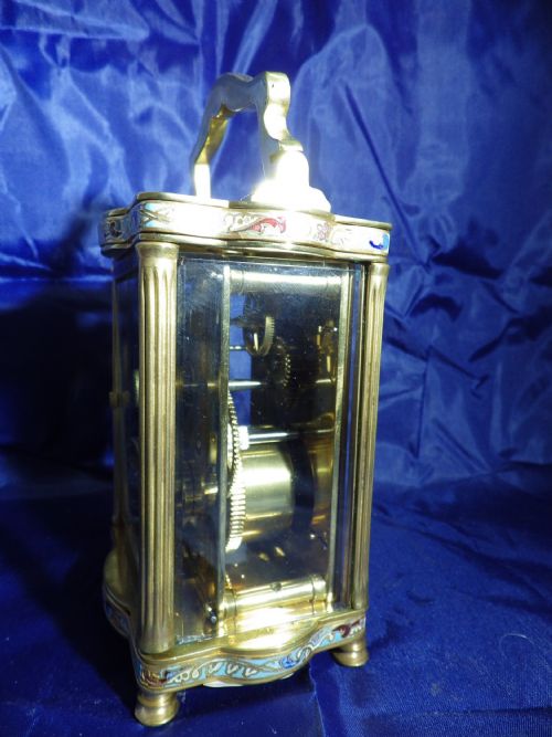 FRENCH ENAMEL CARRIAGE CLOCK - ADDITIONAL PHOTO 3
