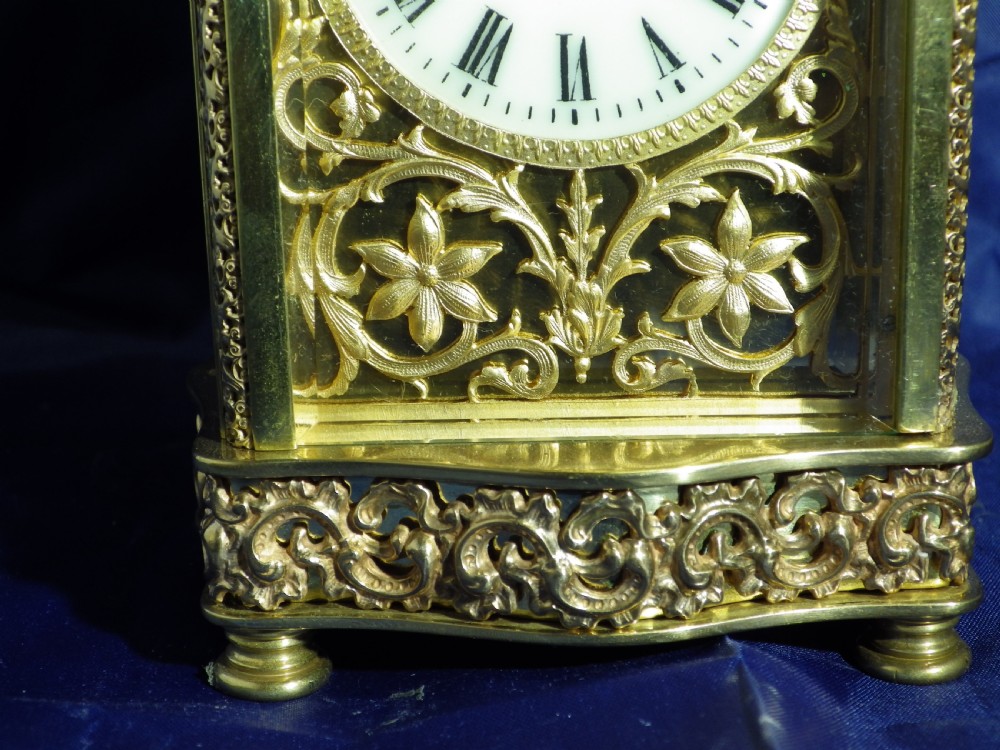French Carriage Clock Masked Dial and gilded chasing View VII