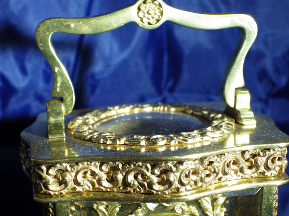 French Carriage Clock Masked Dial and gilded chasing View VIII