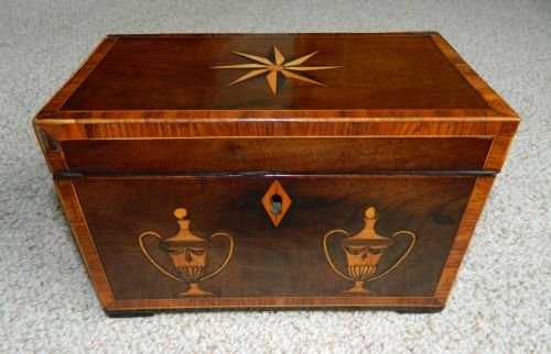 Georgian Inlaid Mahogany Tea Caddy