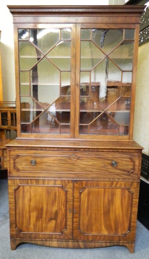 Georgian Mahogany Secretaire Bookcase