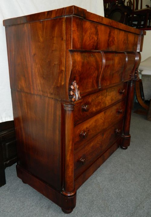 fig 1. large mahogany scotch chest of drawers
