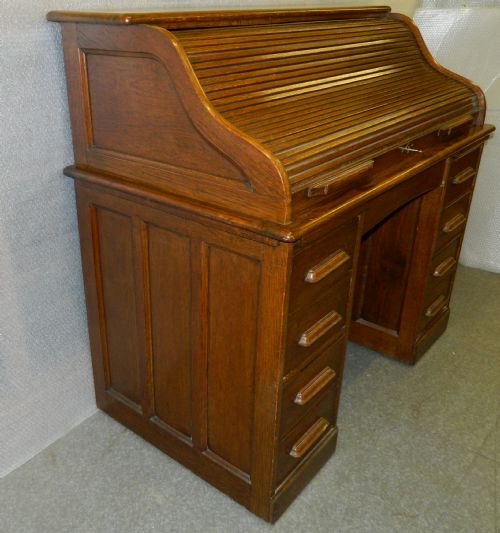 fig 1. oak roll top desk by angus of london