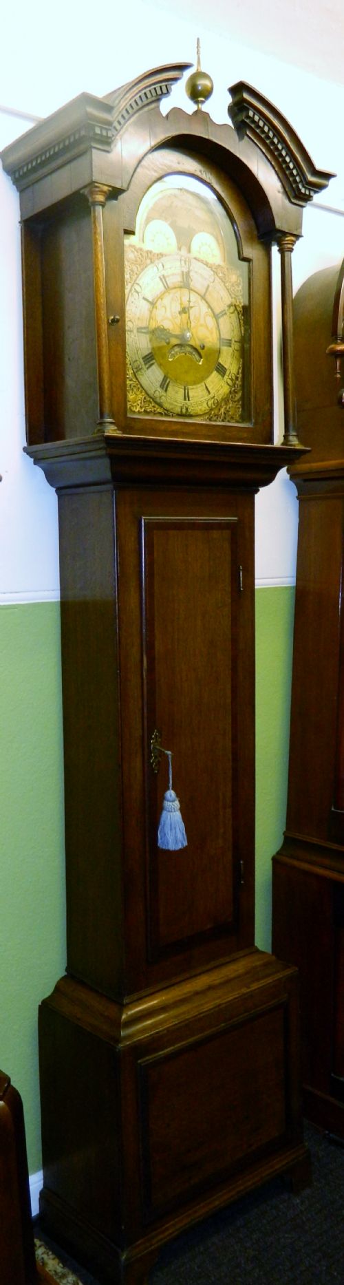 Early Oak Moon Phase Grandfather Clock