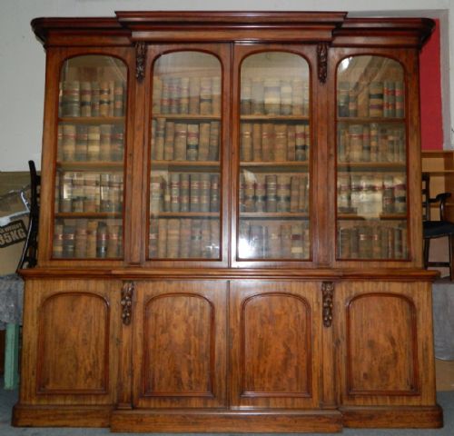 Large Mahogany Breakfront Bookcase