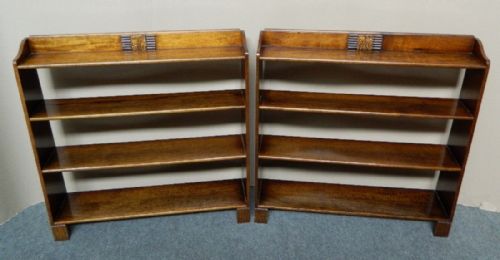 Pair of Art Deco Oak Bookshelves