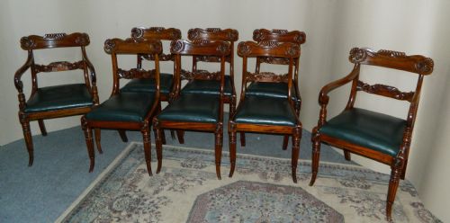 Fine Quality Set of 8 William IV Mahogany Dining Chairs - Circa 1830