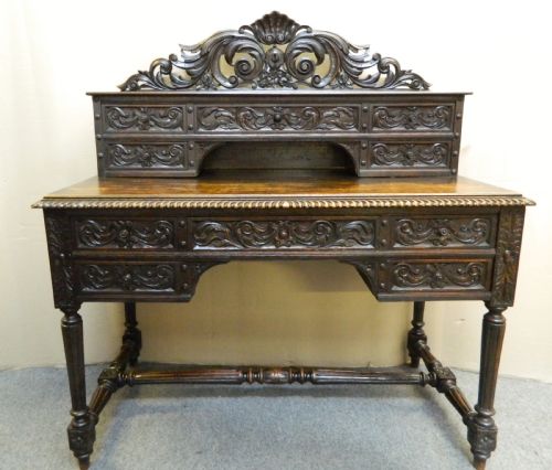 Carved Oak Desk