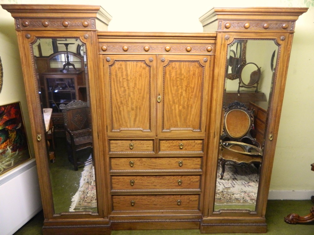 mahogany breakfront wardrobe